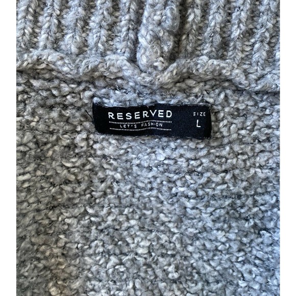 RESERVED Long Open Front Knit Cardigan Sweater L - Picture 3 of 8